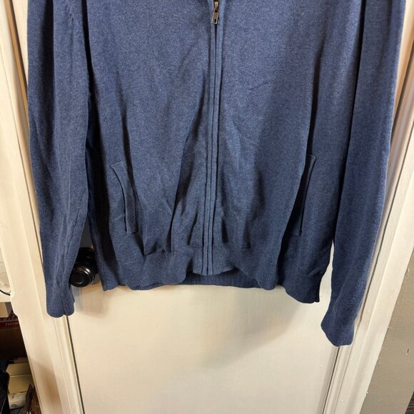 Amazon Essentials Men’s Full Zip Cotton Sweater Jacket Blue XL - Picture 4 of 9